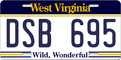 WV license plate DSB695