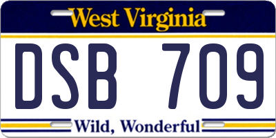 WV license plate DSB709