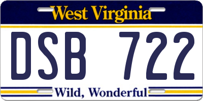 WV license plate DSB722