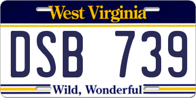 WV license plate DSB739
