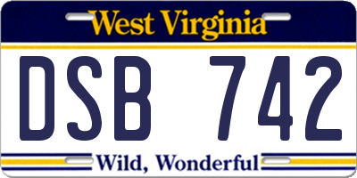 WV license plate DSB742