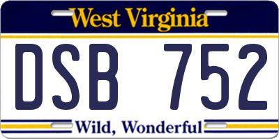 WV license plate DSB752