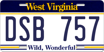 WV license plate DSB757