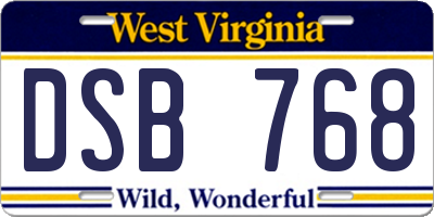 WV license plate DSB768