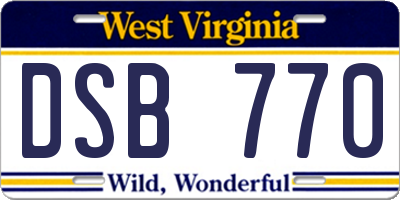 WV license plate DSB770