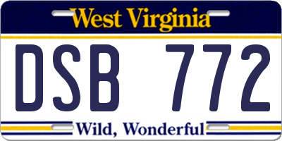 WV license plate DSB772