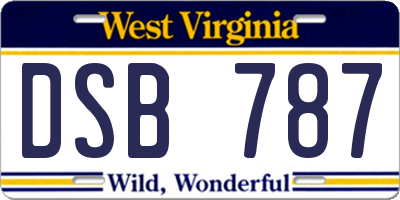 WV license plate DSB787