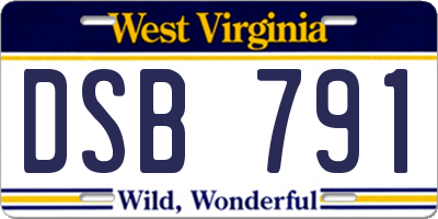WV license plate DSB791