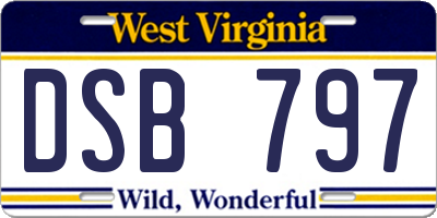 WV license plate DSB797