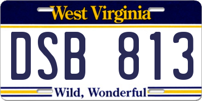 WV license plate DSB813