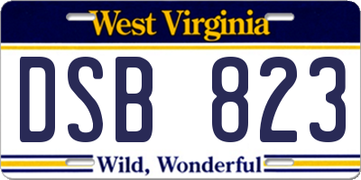 WV license plate DSB823