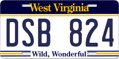 WV license plate DSB824