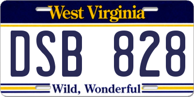 WV license plate DSB828