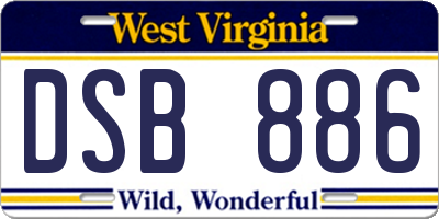 WV license plate DSB886