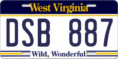 WV license plate DSB887