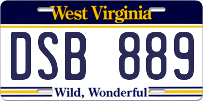 WV license plate DSB889