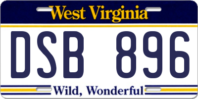 WV license plate DSB896