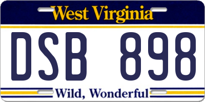 WV license plate DSB898