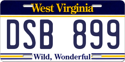 WV license plate DSB899
