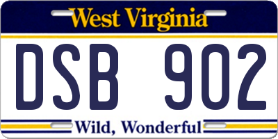 WV license plate DSB902