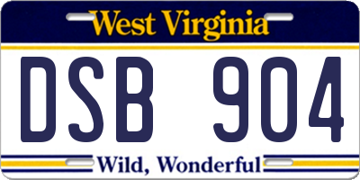 WV license plate DSB904