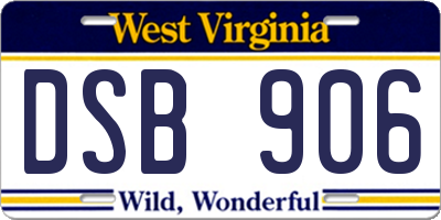 WV license plate DSB906