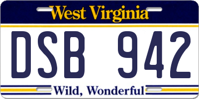 WV license plate DSB942