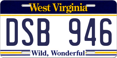 WV license plate DSB946