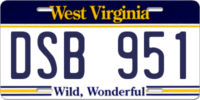 WV license plate DSB951