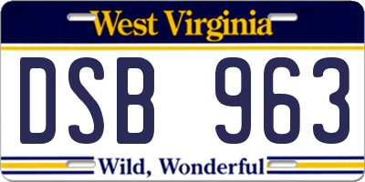 WV license plate DSB963