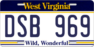 WV license plate DSB969