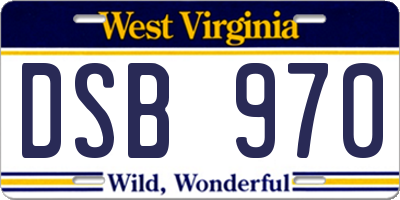 WV license plate DSB970