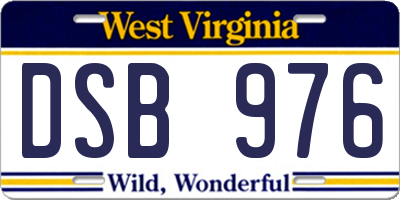 WV license plate DSB976