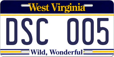 WV license plate DSC005