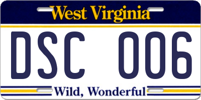 WV license plate DSC006