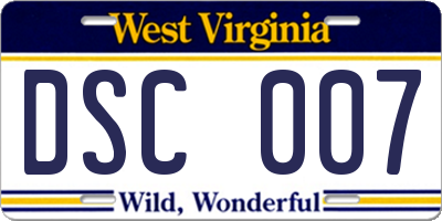 WV license plate DSC007