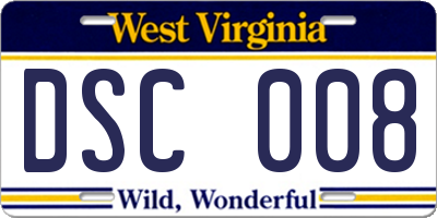 WV license plate DSC008