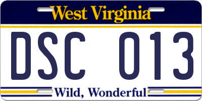 WV license plate DSC013