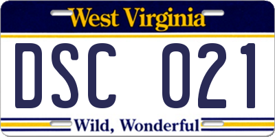 WV license plate DSC021