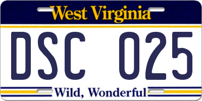 WV license plate DSC025
