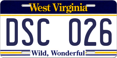 WV license plate DSC026