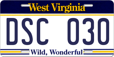 WV license plate DSC030