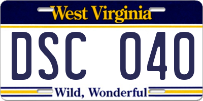 WV license plate DSC040