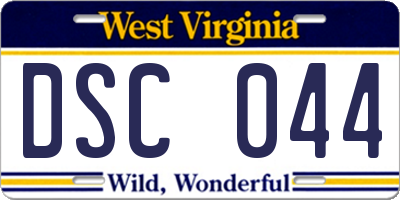WV license plate DSC044