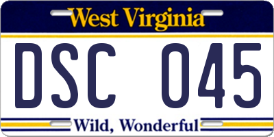 WV license plate DSC045