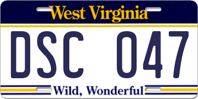 WV license plate DSC047
