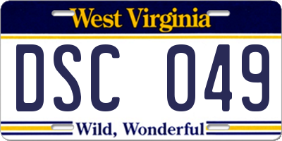 WV license plate DSC049