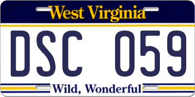 WV license plate DSC059