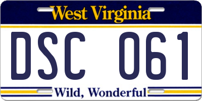 WV license plate DSC061