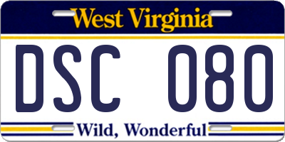 WV license plate DSC080